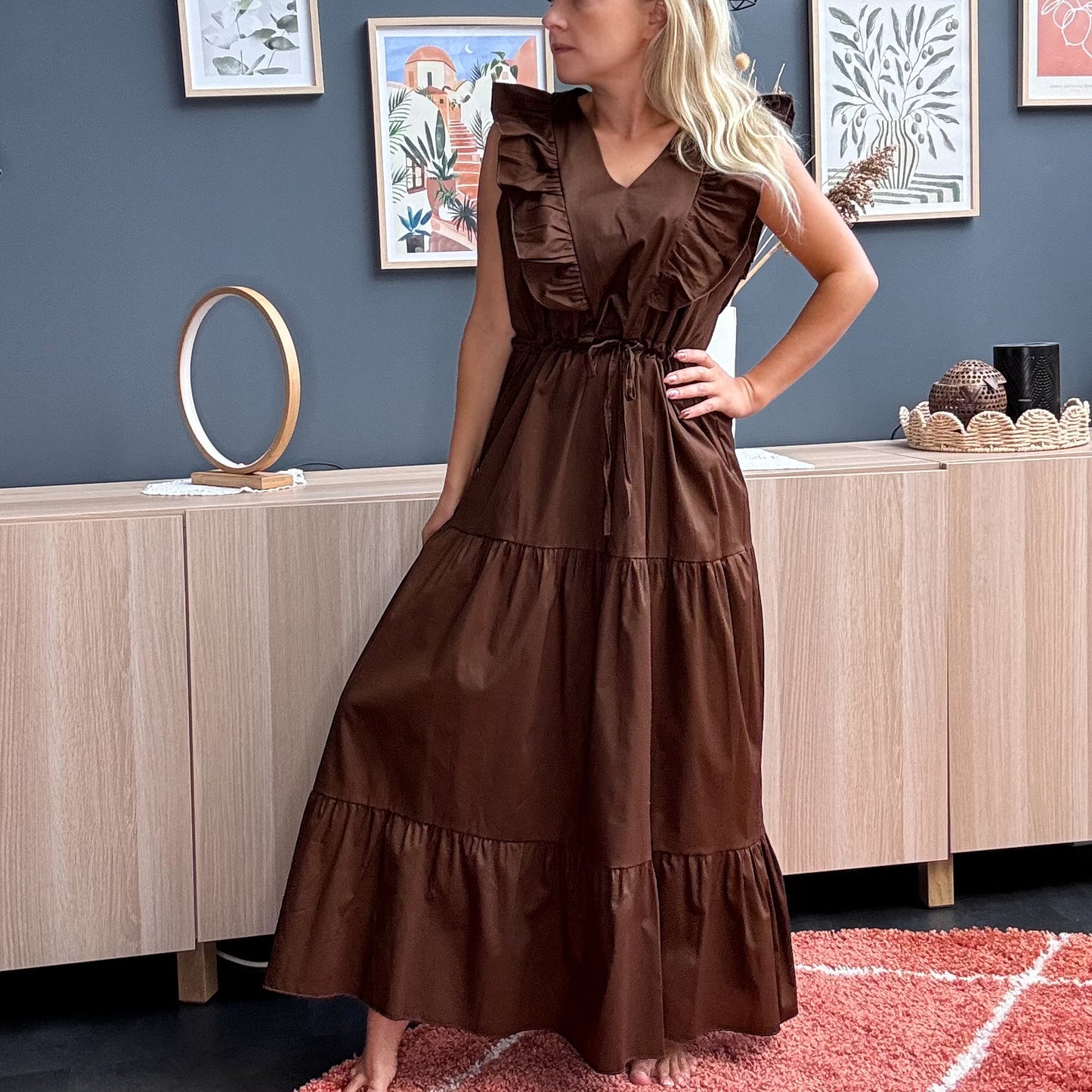 Robe popeline marron 🤎