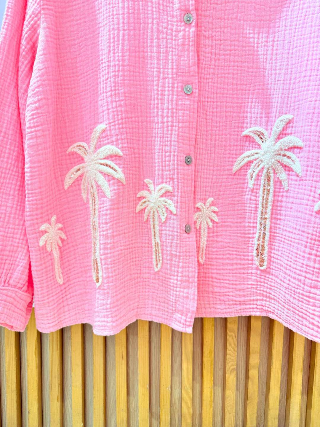 Chemise palmier 🌴 rose