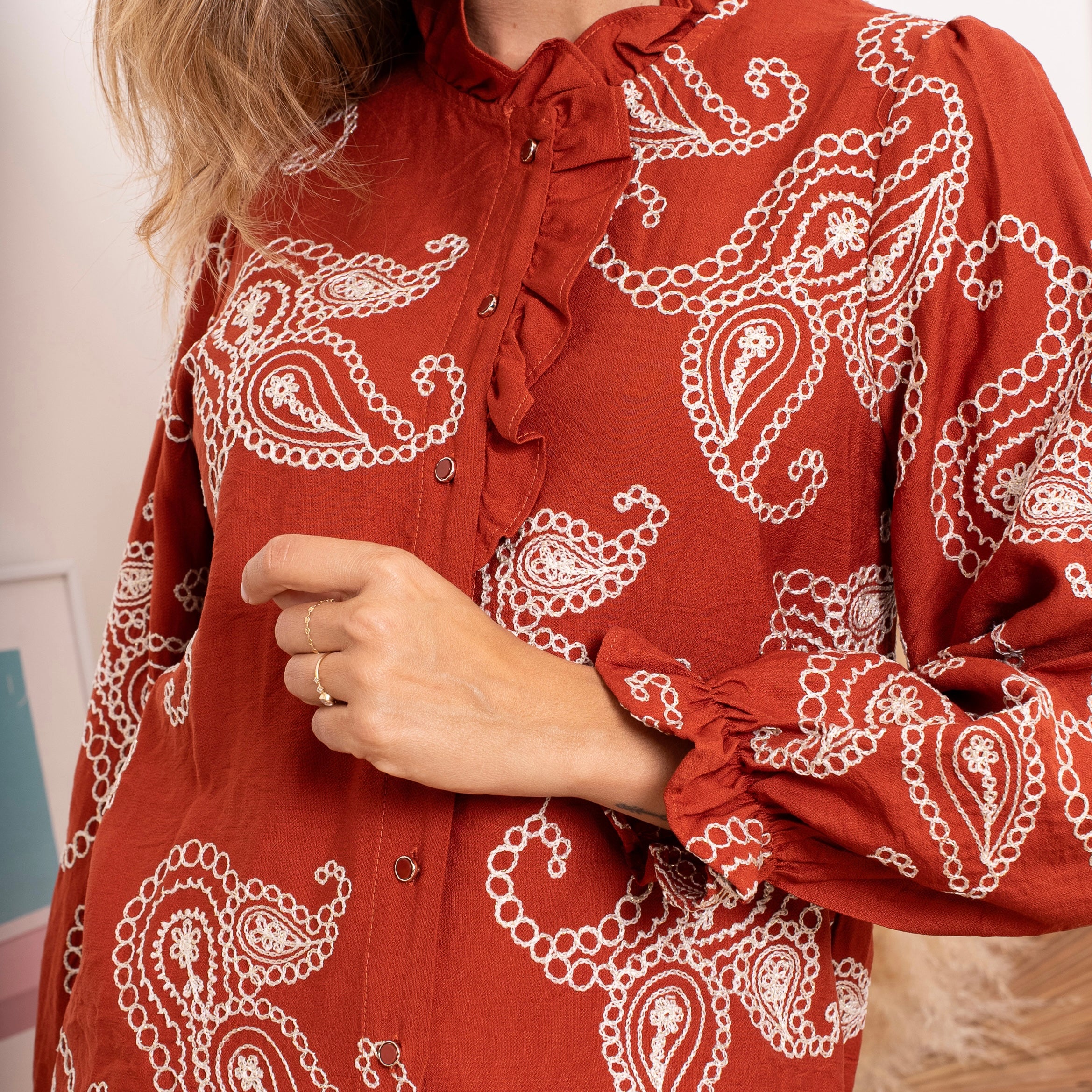 Blouse terracotta brodé ❤️