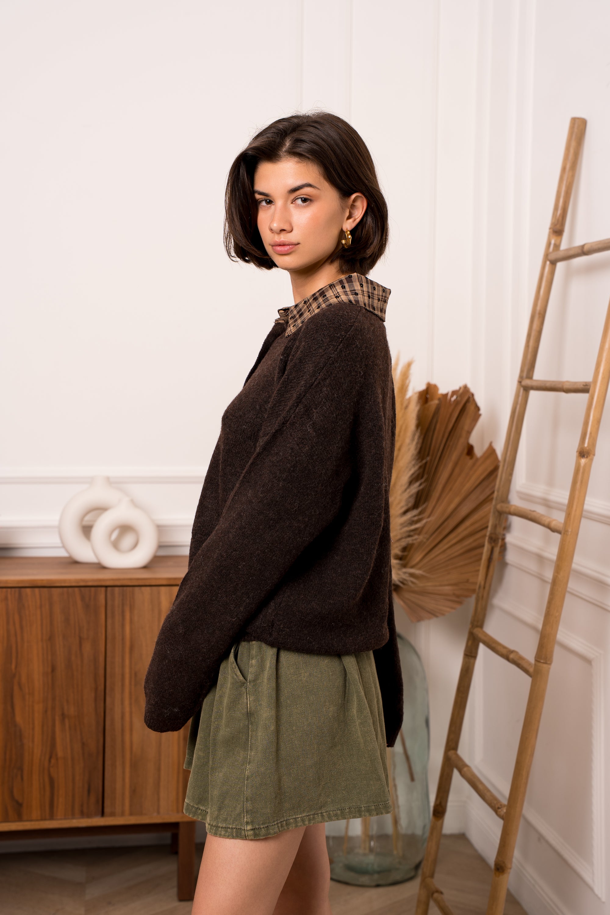 Pull col chemise marron 🤎