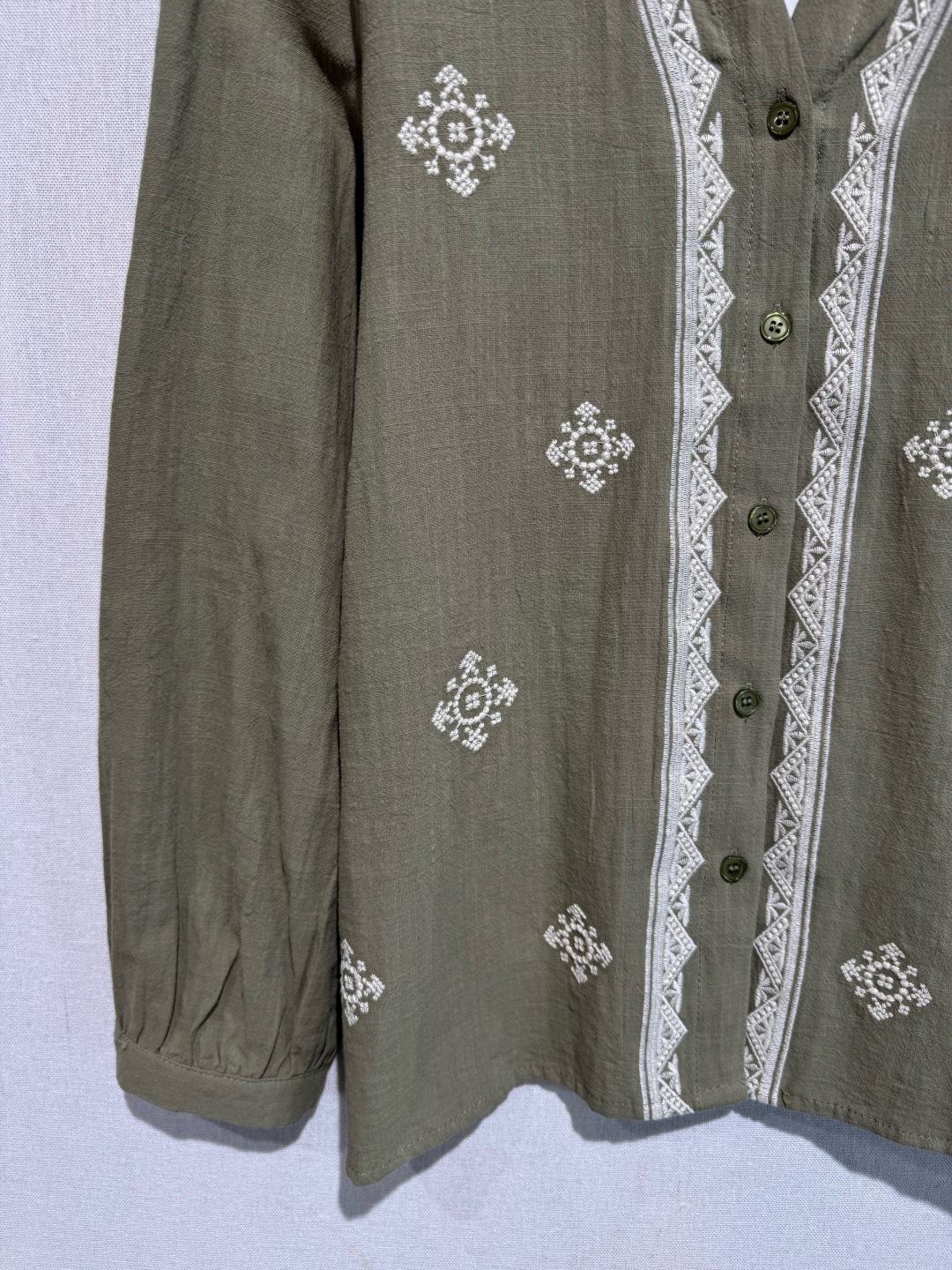 Chemise bohème kaki