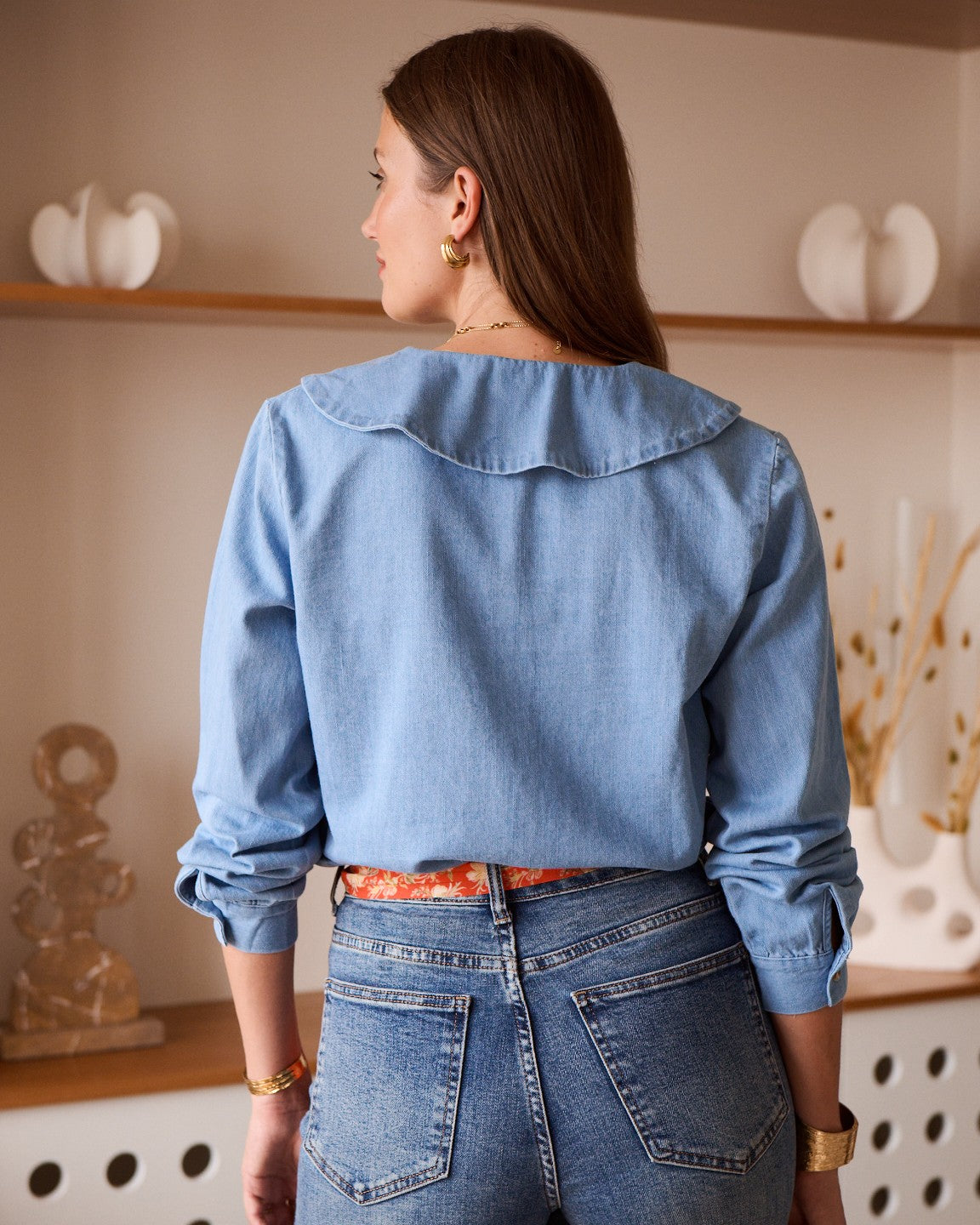 Chemise jean  col Claudine 🤍