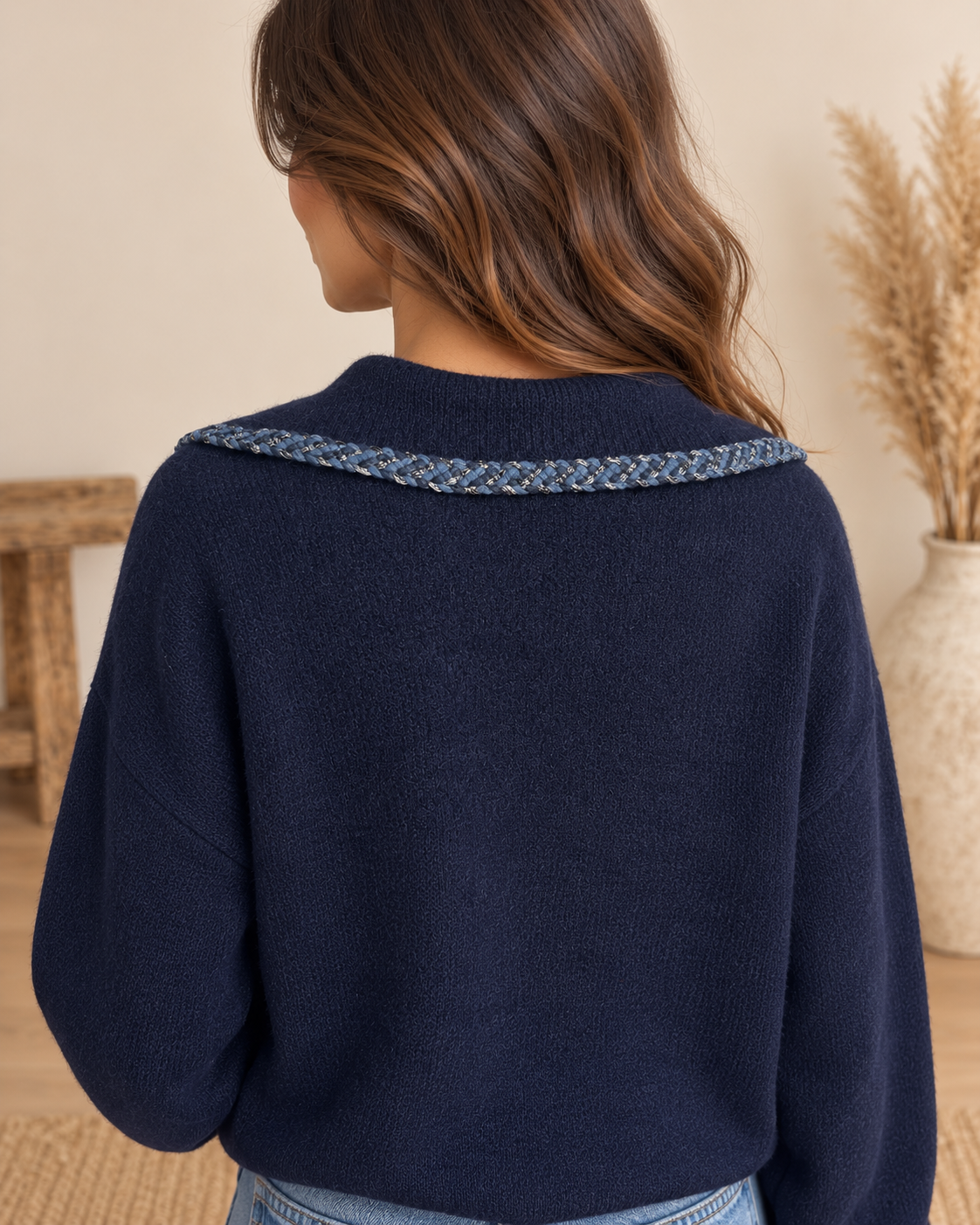 Pull tressé bleu 💙