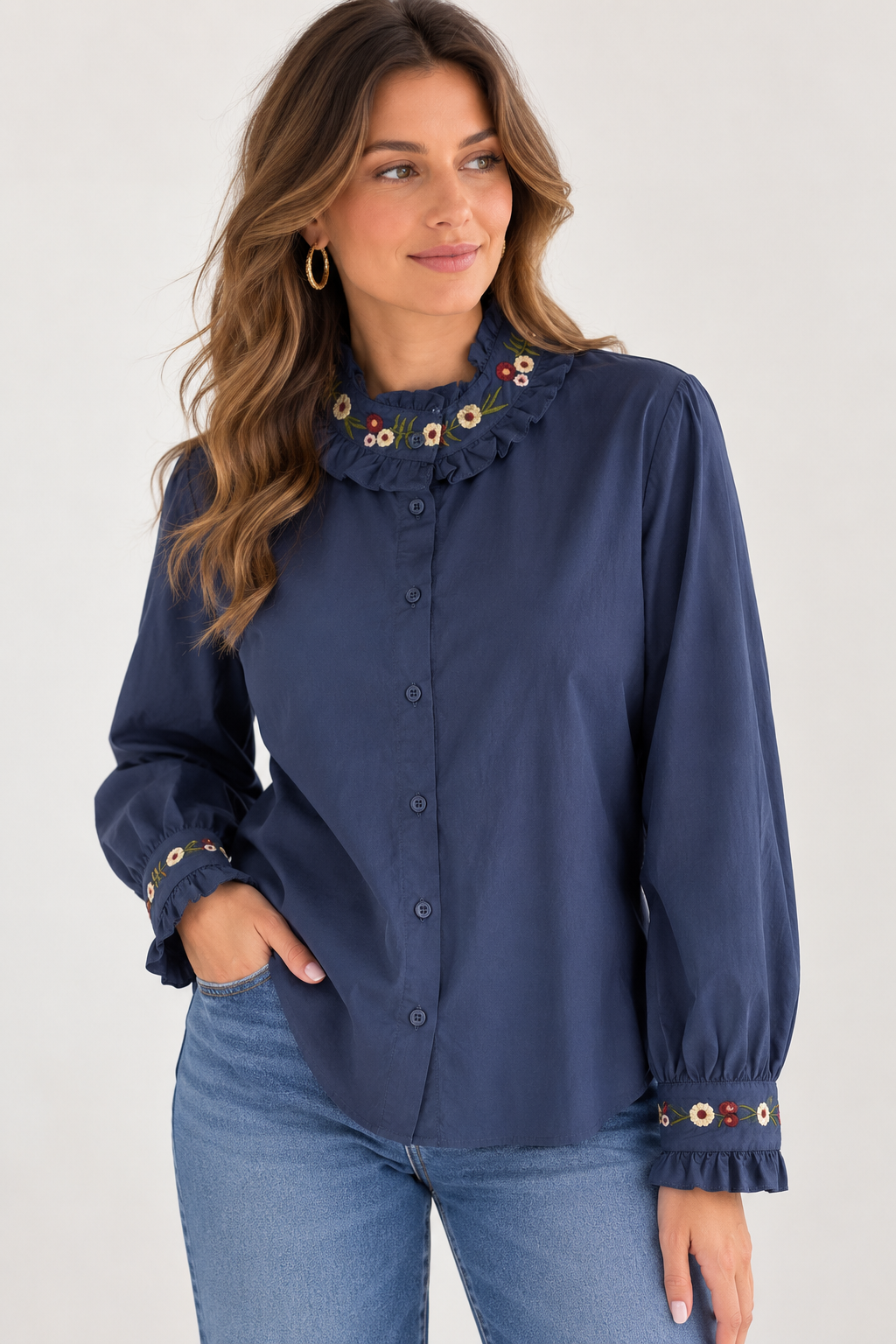 Blouse marine brodé 💙